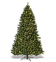 8 ft. Pre-Lit PVC Hinged Artificial Christmas Tree with 430 LED Lights