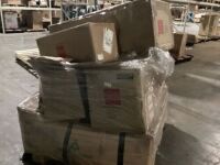 Salvage Pallet. Boxes are Water Damaged.