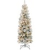 6ft Pre-Lit Snow Flocked Artificial Pencil Christmas Tree