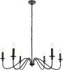 Elegant Lighting Rohan Collection 6 Light Chandelier in Matte Black Finish 36"D x 19"H - Appears New  