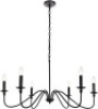 Elegant Lighting Rohan Collection 6 Light Chandelier in Matte Black Finish 36"D x 19"H - Appears New&nbsp;&nbsp;