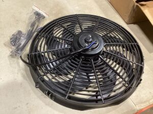 Electric Radiator Cooling Fan Cooler Heavy Duty Wide Curved 10 S Blades 12V 3000 CFM Reversible Push or Pull