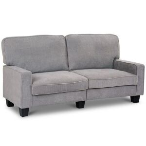 Upholstered Curved Armrest Fabric Sofa