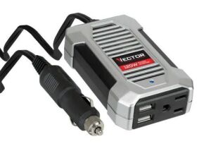 Vector 120 Watt Power Inverter, 12V DC, 120V AC, Dual USB Charging Ports