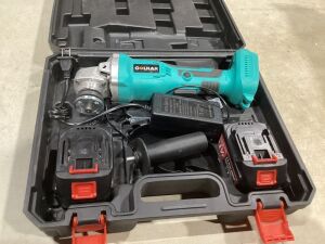 125mm Brushless Electic Angle Grinder - 2 Batteries - Missing Attachment Heads