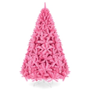 Pink Artificial Fir Christmas Tree w/ Foldable Stand, 6ft