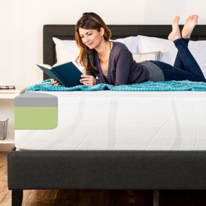  12in Medium-Firm Green Tea & Bamboo Charcoal Gel Memory Foam Mattress, QUEEN