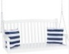 Wooden Curved Back Hanging Porch Swing Bench w/ Mounting Chains - 48in, White