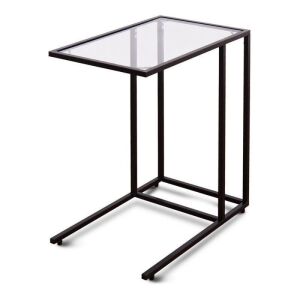 Steel and Glass Sofa End Table