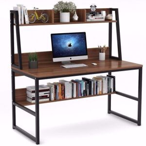 TribeSigns Computer Desk with Hutch and Bookshelf, 47 Inches 