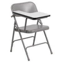 Premium Steel Folding Chair with Right Hand Tablet Arm, Set of 2 - Appears New
