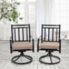 MF Studio Outdoor Patio Swivel Chairs with Beige Cushion, Set of 2 - Appears New&nbsp;