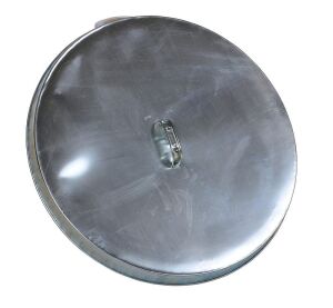 Lot of (2) Vestil DC-245-H Open Head Galvanized Drum Cover with Handle, Silver 