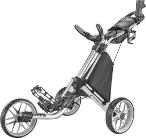 CaddyTek CaddyLite EZ Fold 3 Wheel Golf Push Cart with Foot Brake