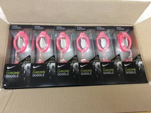Case of (6) Nike Chrome Swim Goggles, Hyper Pink - New&nbsp;
