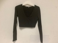 Womens Long Sleeve Crop Top, S