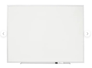 Staples Standard Durable Melamine Dry-Erase Whiteboard, Aluminum Frame, 4' x 3'