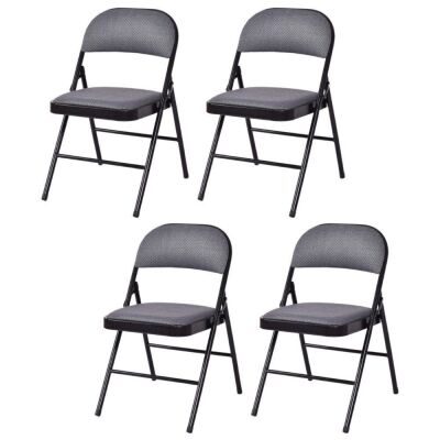 Standard Folding Chair with Solid Seat, Set of 4 