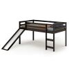 Twin Size Low Sturdy Loft Bed With Slide