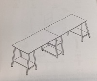 Tribesigns Two-Person Desk w/ Storage Shelves