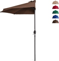 Half Patio Umbrella w/ 5 Ribs, Crank - 9ft