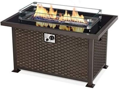 44" Outdoor Propane Gas Fire Pit Table 