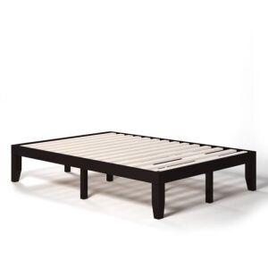 Costway Full Size 14'' Wooden Bed Frame Mattress Platform Wood Slats Support Espresso