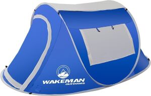 Wakeman 2 Person Pop-up Water Resistant Barrel Style Tent with Rain Fly and Carry Bag