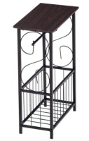 Side Table with Storage, Dark Brown, May Be Missing Hardware