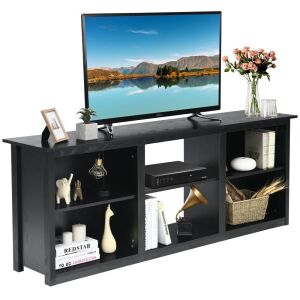 70'' 2-Tier TV Stand Entertainment Media Console Center Up to 75'' Black