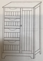 Storage Cabinet with Adjustable Shelf and Drawers