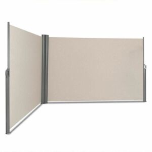 237 x 71 Inch Patio Retractable Double Folding Side Awning Screen Divider