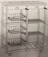 Kitchen Storage Cart, White