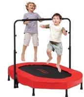 JOYMOR Trampoline with Adjustable Handle for Two Kids