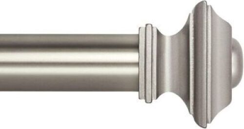 Ivilon Drapery Treatment Window Curtain Rod, Square Design 1 1/8 Rod, 120 to 240 Inch,&nbsp;Satin Nickel