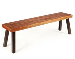 Patio Acacia Wood Dining Bench Seat With Steel Legs