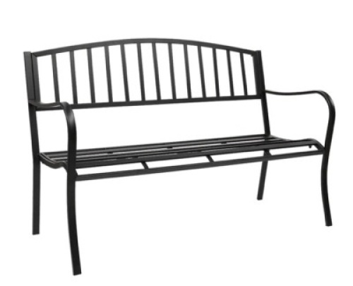 VINGLI 51 Inch Outdoor Metal Bench Black