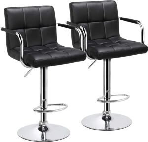 Yaheetech Adjustable Counter Height Swivel Bar Chairs, Set of 2 