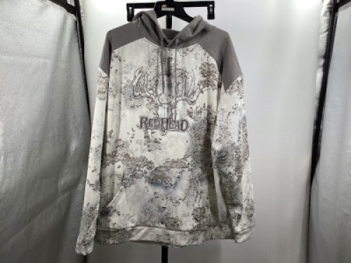 Red Head Gray Camo Hoodie, 2XL
