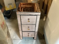 Small Mirror End Table, 24" tall