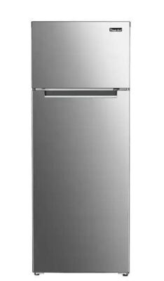 Magic Chef 7.3 cu. ft. 2-Door Mini Fridge in Platinum Steel with Freezer - Dented 