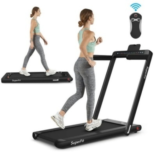 Superfit 2.25, Dual Display Folding Treadmill, Black