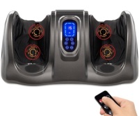 Therapeutic Foot Massager w/ High Intensity Rollers, Remote, 3 Modes, Gray