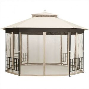 10' x12' Octagonal Patio Gazebo, Beige