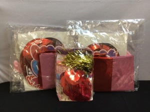 Bundle of Valentine Party Supplies-2 Packs of Decor & 1 Pack of Streamers