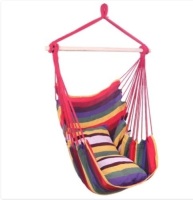 Zimtown Hammock Chair Porch Swing Camping Portable Red Strip