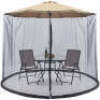 Adjustable Bug Net Accessory for Patio Umbrella w/ Zippered Door