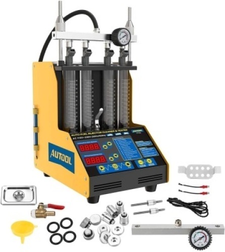 Autool CT150 Auto Fuel Injector Cleaner and Tester Machine Kits Ultrasonic Cleaning Injector Test Support for 110V Petrol Vehicles Motorcycle 4-Cylinder - Appears New&nbsp;
