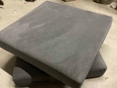 Lot of 2 Blue/Gray Couch Cushions, 28" x 29"