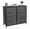 Sorbus Dresser with 5 Fabric Drawers (Black/Charcoal)
